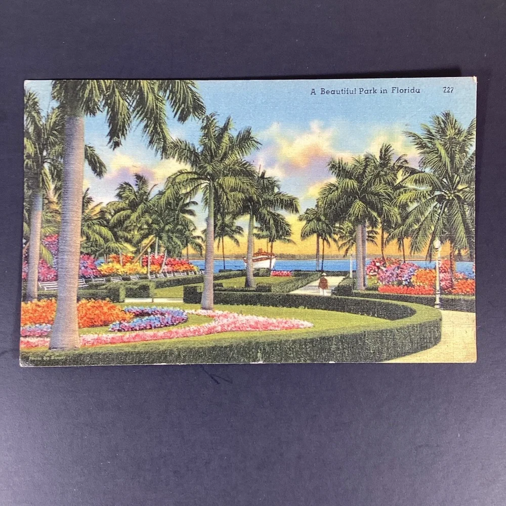 Vtg Florida 1950s Linen Postcard Lot of 7 Keys, Daytona, Miami Beach, Lake Worth